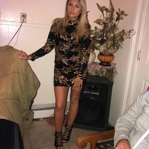 Sequence dress black and gold